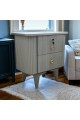 Curvy bedside table with drawer, gray color, 50 x 35 x 55 cm