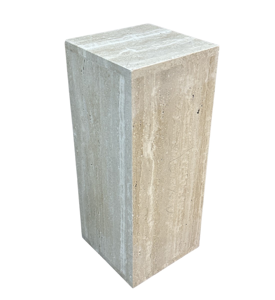 Travertine box marble service table, 80 x 25 x 25 cm