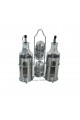 Set of oil, vinegar and saltines bottles with holder - 4 pieces