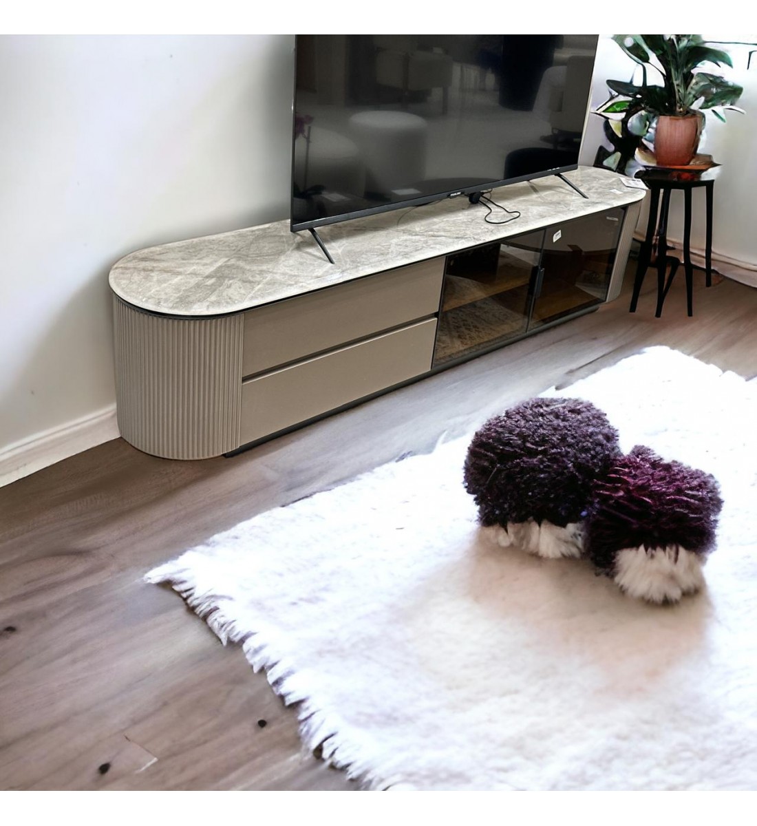 طاولة شاشة بلازما ديكور تصميم انيق وعصري 200×40×60سم 