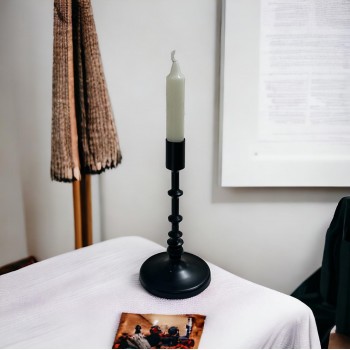   شمعدان حديد اسود 21×4×4سم 