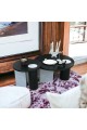 2-piece black wood coffee table set