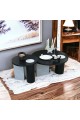 2-piece black wood coffee table set