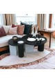2-piece black wood coffee table set
