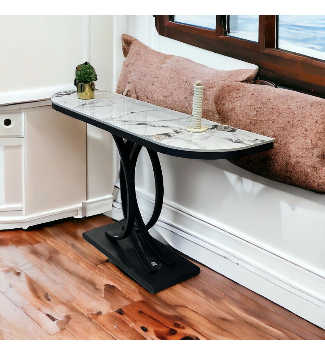 طاولة مدخل كلاسيكي اسود81×140×40سم طاولة مدخل كلاسيكي اسود81×140×40سم