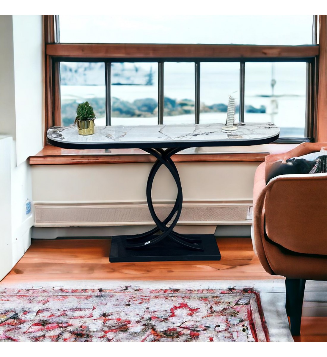 طاولة مدخل كلاسيكي اسود81×140×40سم طاولة مدخل كلاسيكي اسود81×140×40سم