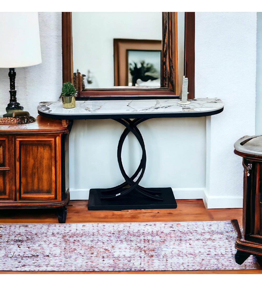 طاولة مدخل كلاسيكي اسود81×140×40سم طاولة مدخل كلاسيكي اسود81×140×40سم