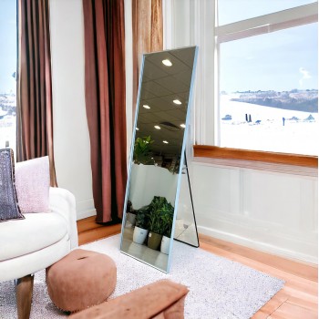 مرايا ارضيه اطار `ابيض 180×60سم 