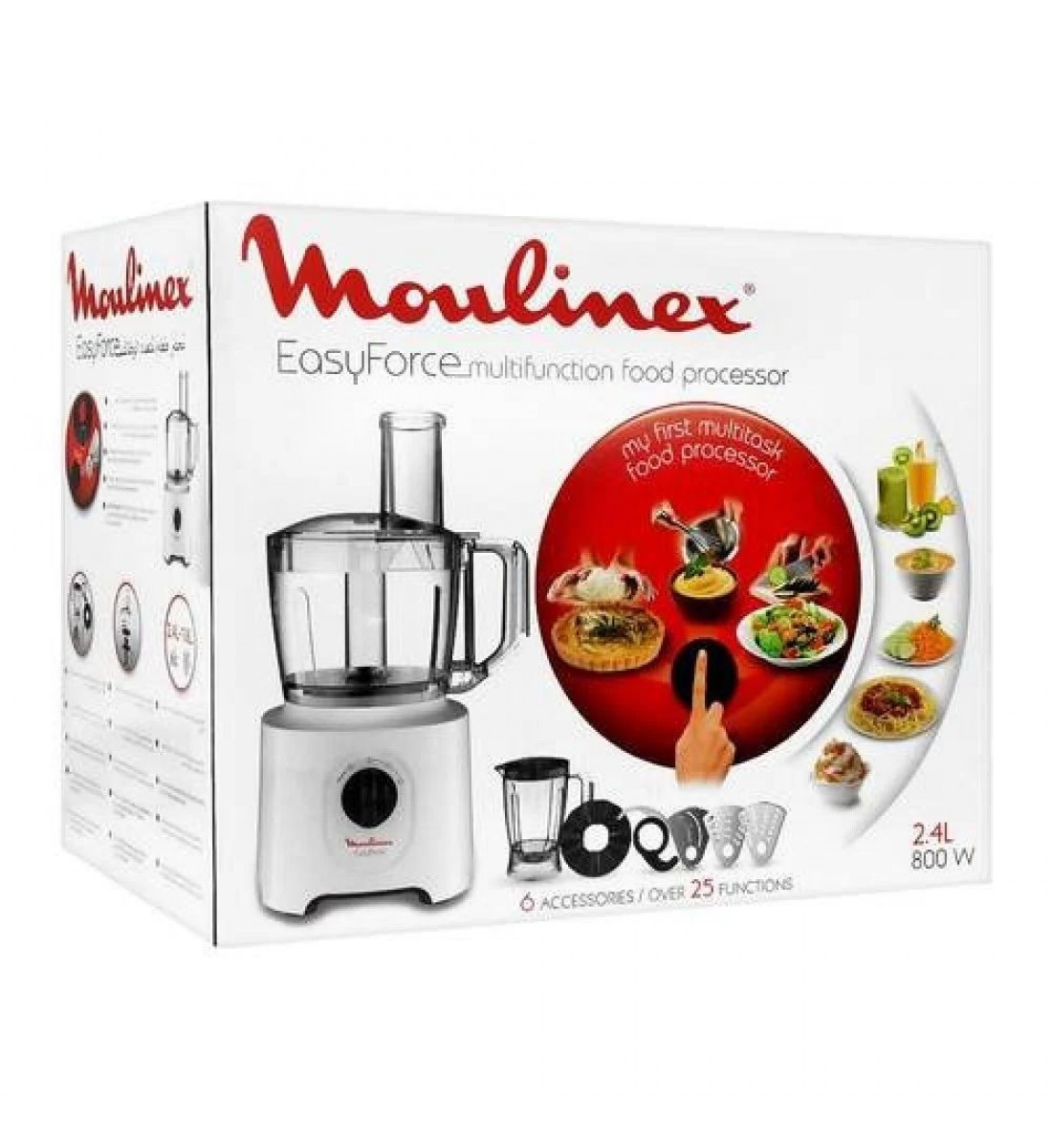 محضر طعام ايزي فورس من مولينكس، بقدرة قوة 800وات .6مرفقات +25وظيفة مختلفة 2.4لتر محضر طعام ايزي فورس من مولينكس، بقدرة قوة 800وات .6مرفقات +25وظيفة مختلفة 2.4لتر