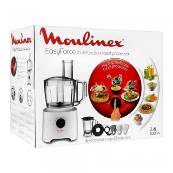 محضر طعام ايزي فورس من مولينكس، بقدرة قوة 800وات .6مرفقات +25وظيفة مختلفة 2.4لتر