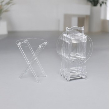4-piece silver acrylic table set with stand