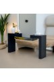 Console - large black wooden doorway, mirror, 170 x 40 x 100 cm