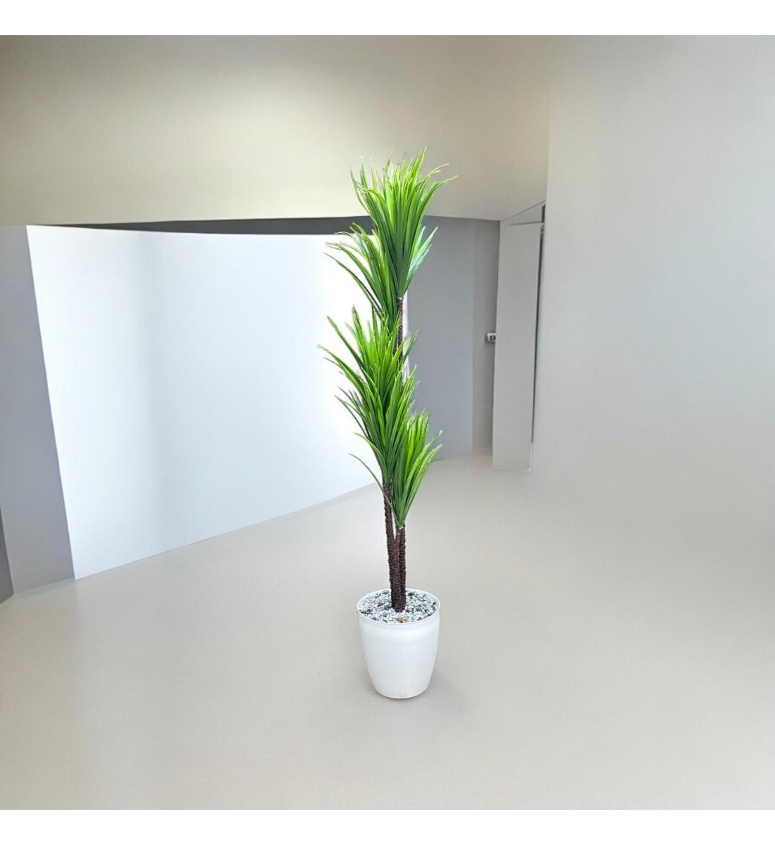 A white tree decorating a corner, 160 cm