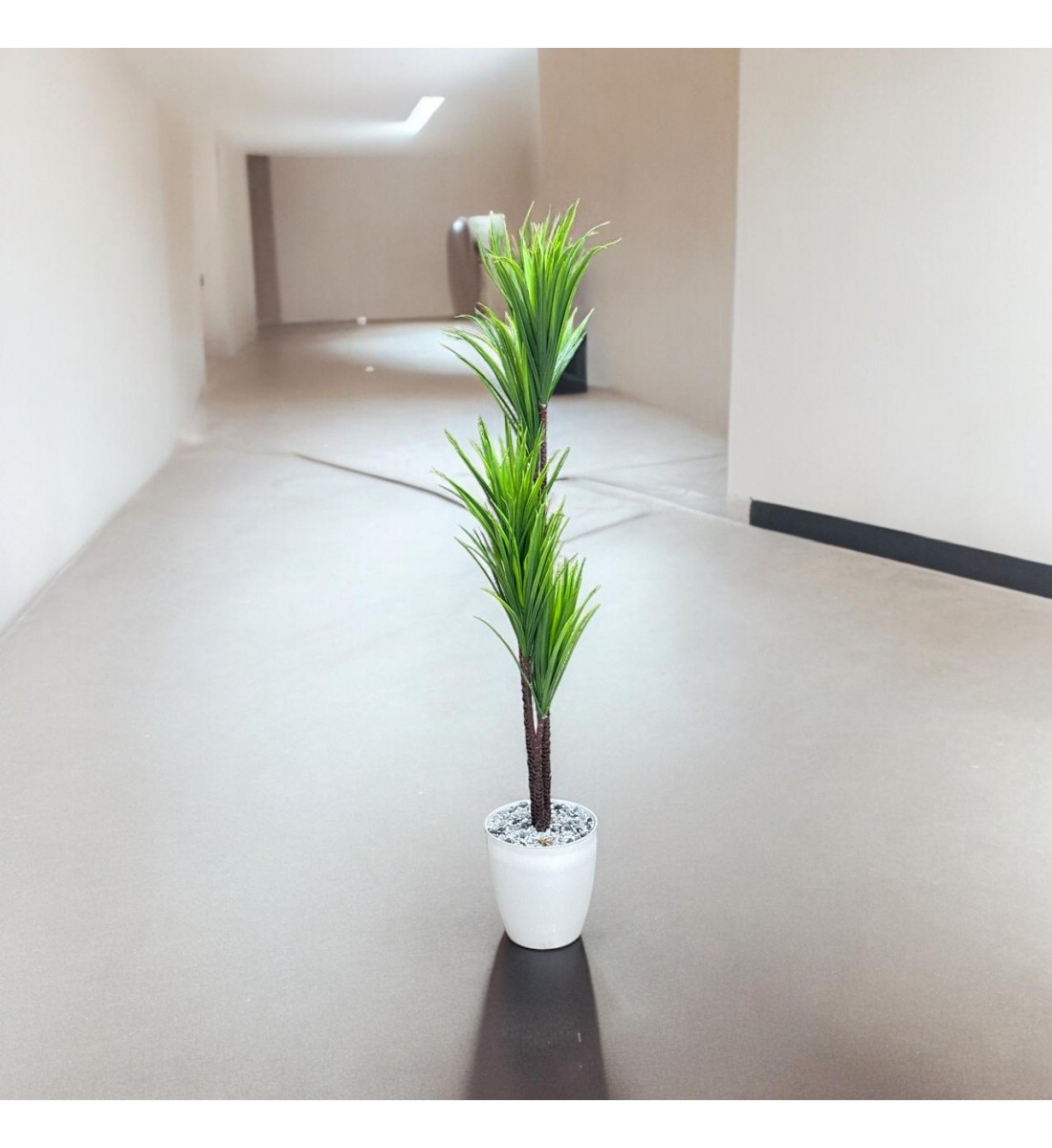 A white tree decorating a corner, 160 cm