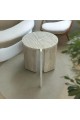 Traventino marble side table, 40 x 40 x 53 cm