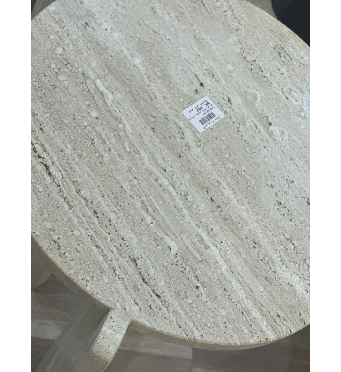 Traventino marble side table, 40 x 40 x 53 cm