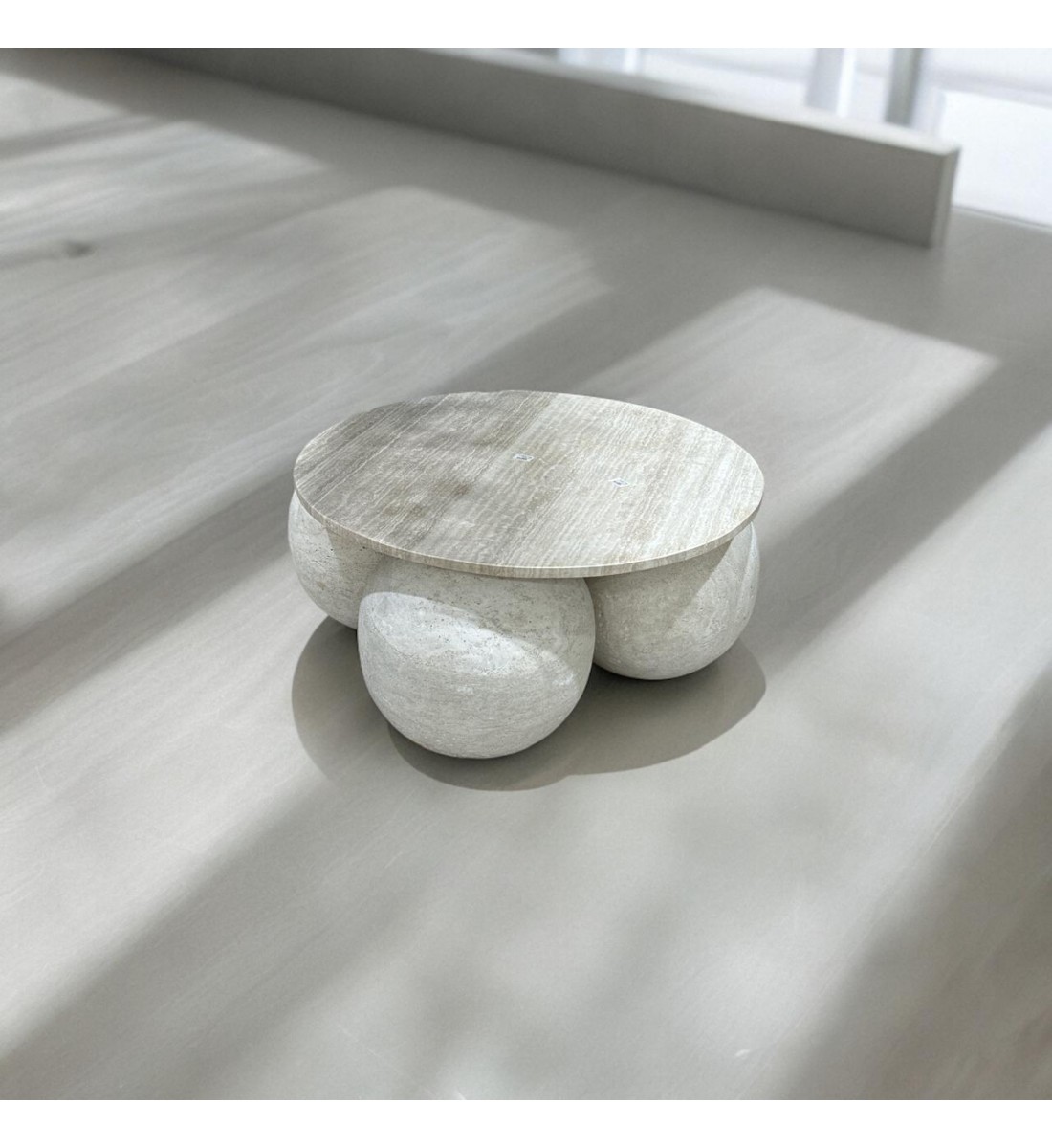 Treventino marble coffee table