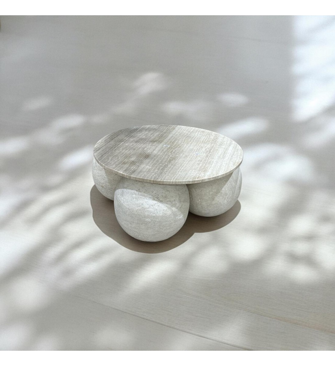 Treventino marble coffee table