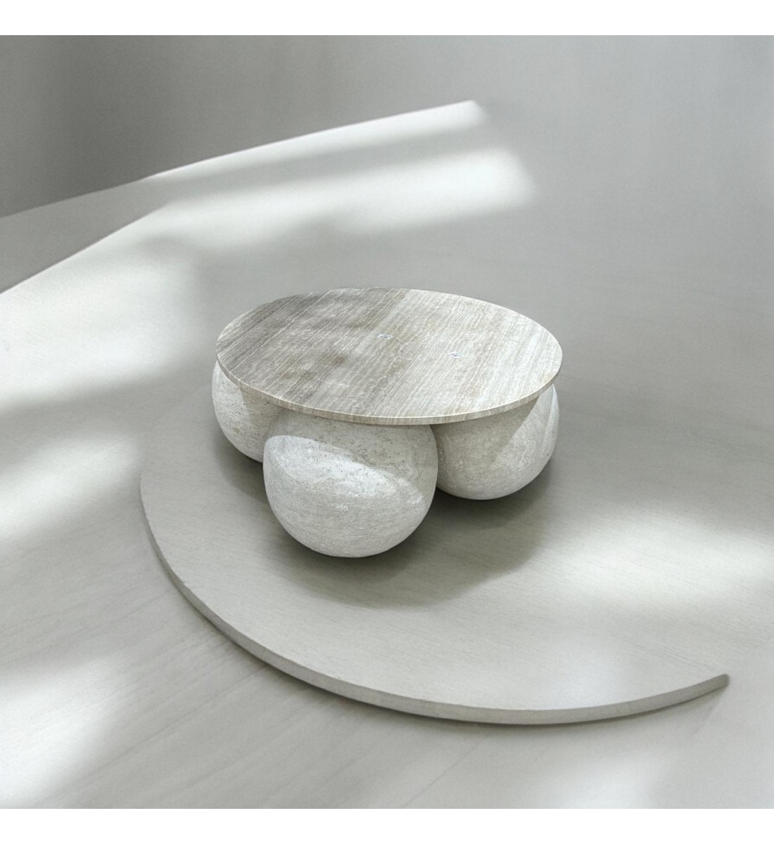Treventino marble coffee table