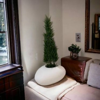   مركن سيراميك ابيض كبير فاخر 73×54×29سم 