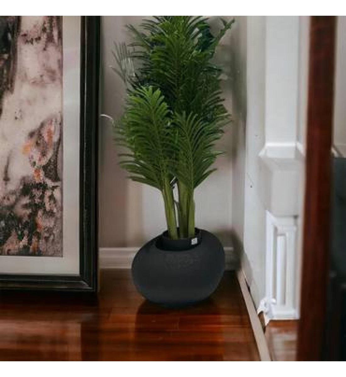 Luxurious medium black ceramic bowl, 52 x 45 x 29 cm