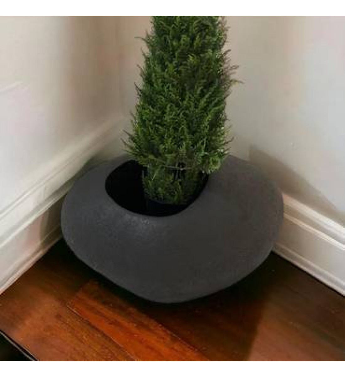 Luxury small black ceramic bowl, 40 x 30 x 22 cm