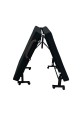 Bed with foldable mattress and movable wheels, black