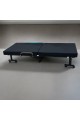 Bed with foldable mattress and movable wheels, black