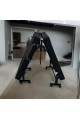 Bed with foldable mattress and movable wheels, black