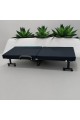 Bed with foldable mattress and movable wheels, black