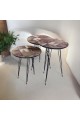 Gray 3-piece round table set