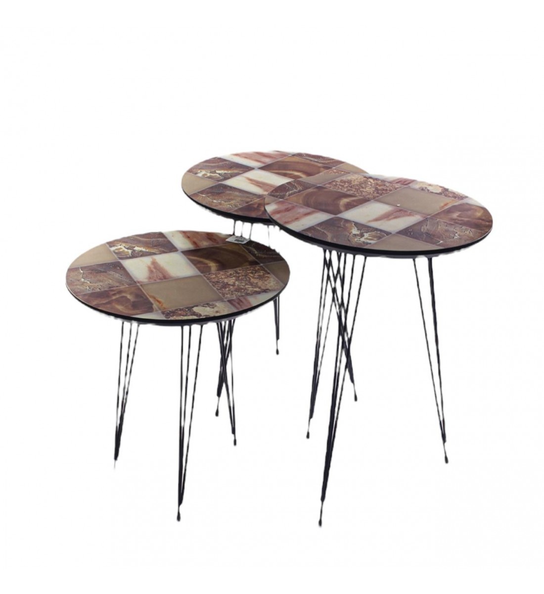 Gray 3-piece round table set