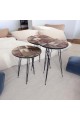 Gray 3-piece round table set