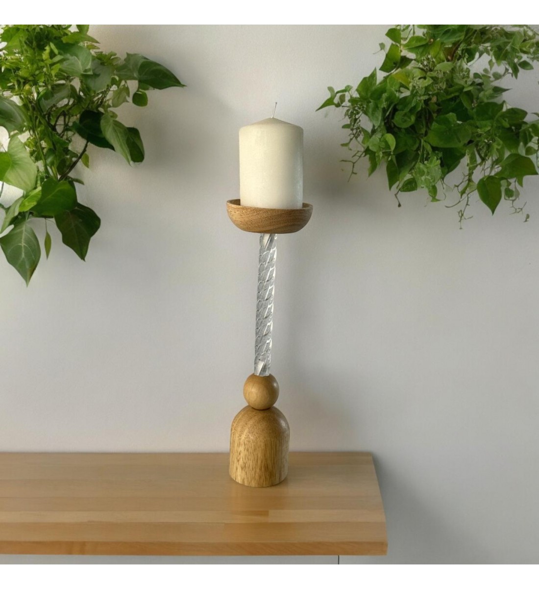 Pillar candle holder, length 29 x 8 x 8 cm