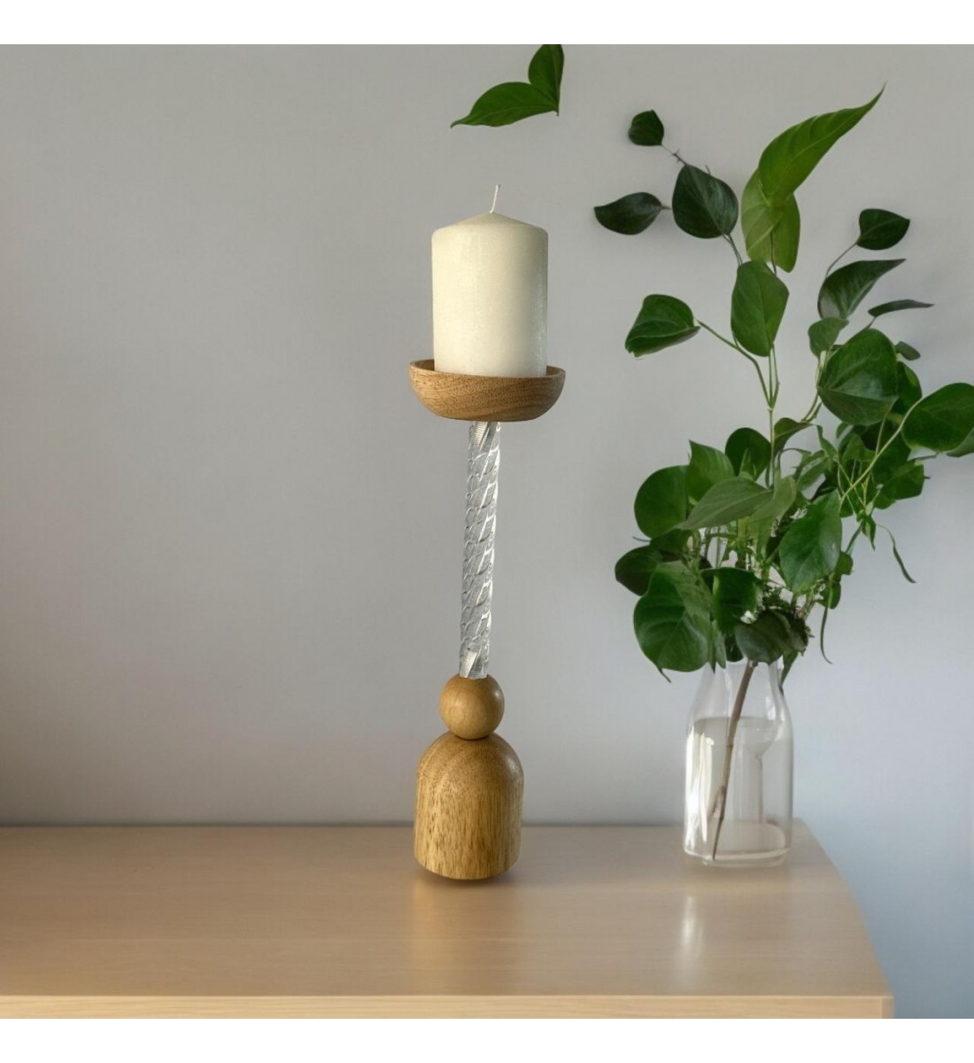 Pillar candle holder, length 29 x 8 x 8 cm