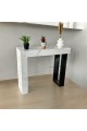 Classic entrance table, wood alternative, white with black side, 88 x 30 x 74 cm
