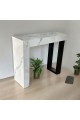 Classic entrance table, wood alternative, white with black side, 88 x 30 x 74 cm