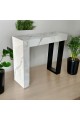 Classic entrance table, wood alternative, white with black side, 88 x 30 x 74 cm