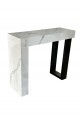 Classic entrance table, wood alternative, white with black side, 120 x 30 x 90 cm