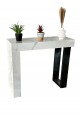 Classic entrance table, wood alternative, white with black side, 120 x 30 x 90 cm