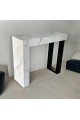 Classic entrance table, wood alternative, white with black side, 120 x 30 x 90 cm