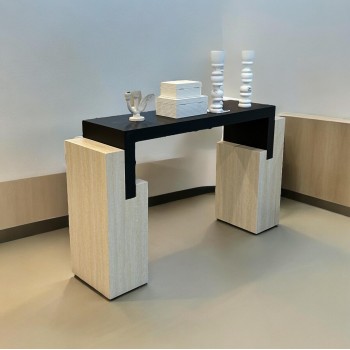 كونسول-مدخل بديل الرخام اسود علي بيج  150×40×92سم 