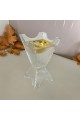 Transparent glass incense burner with gold, 18 x 10 x 10 cm