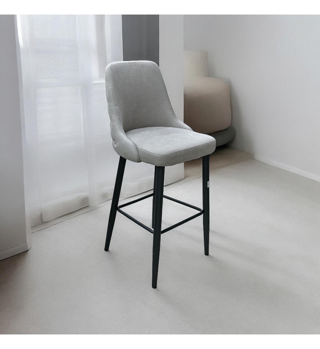 كرسي بار مخمل بيج  106x43x52 سم