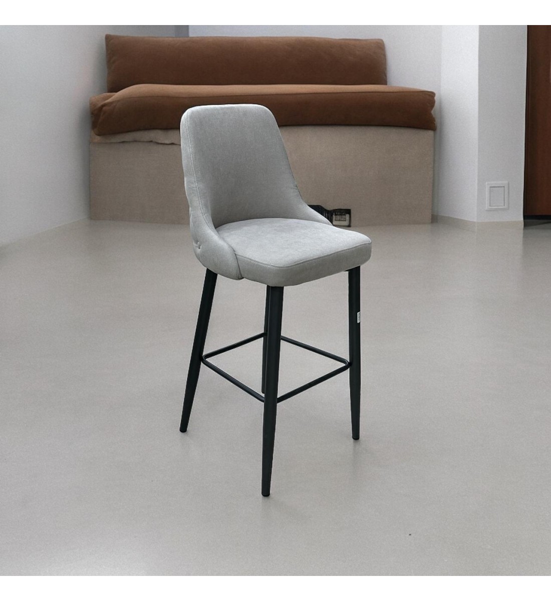 كرسي بار مخمل بيج  106x43x52 سم