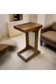 Indian table, natural wood with dark brown rattan, 30 x 40 x 60 cm