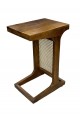 Indian table, natural wood with dark brown rattan, 30 x 40 x 60 cm