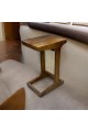 Indian table, natural wood with dark brown rattan, 30 x 40 x 60 cm