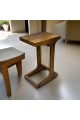 Indian table, natural wood with dark brown rattan, 30 x 40 x 60 cm