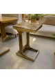 Indian table, natural wood with light brown rattan, 30 x 40 x 60 cm